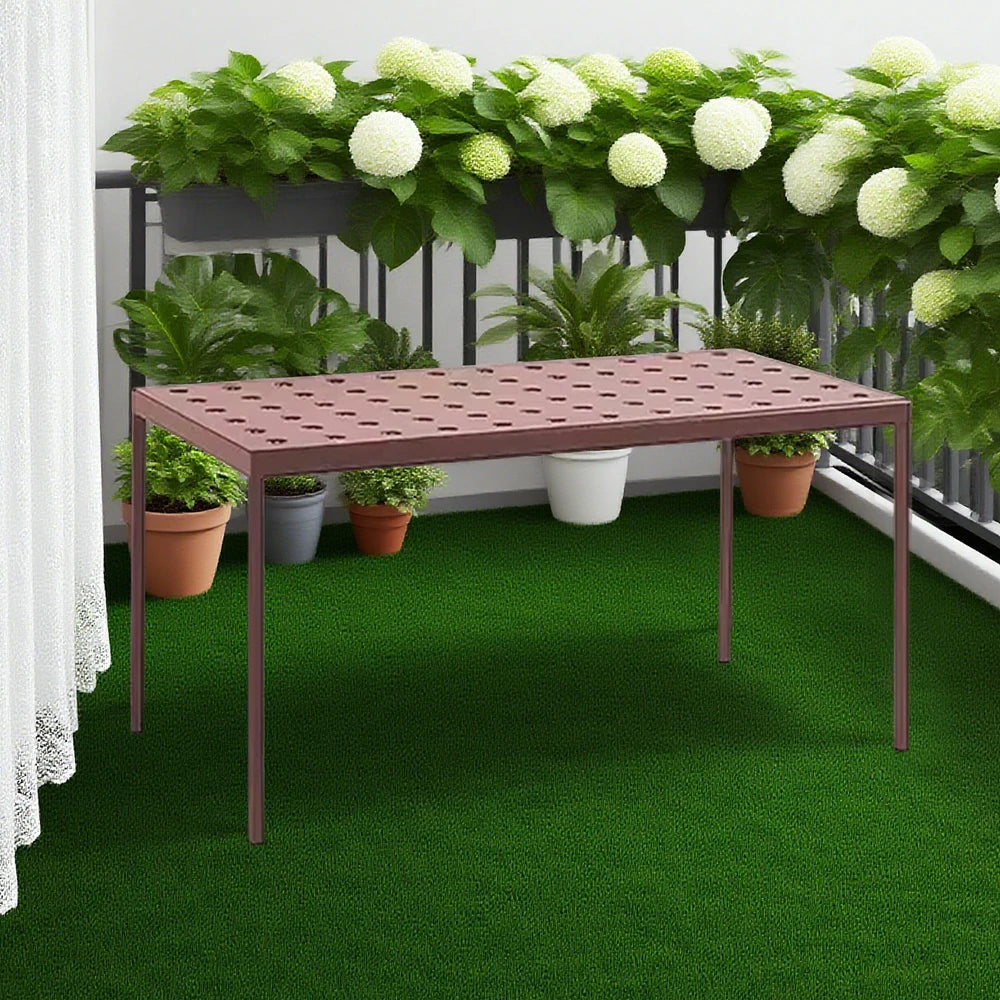 SOLARA Outdoor Aluminum Furniture Set - Weather-Resistant Table, Bench, Chair & Sofa - Red