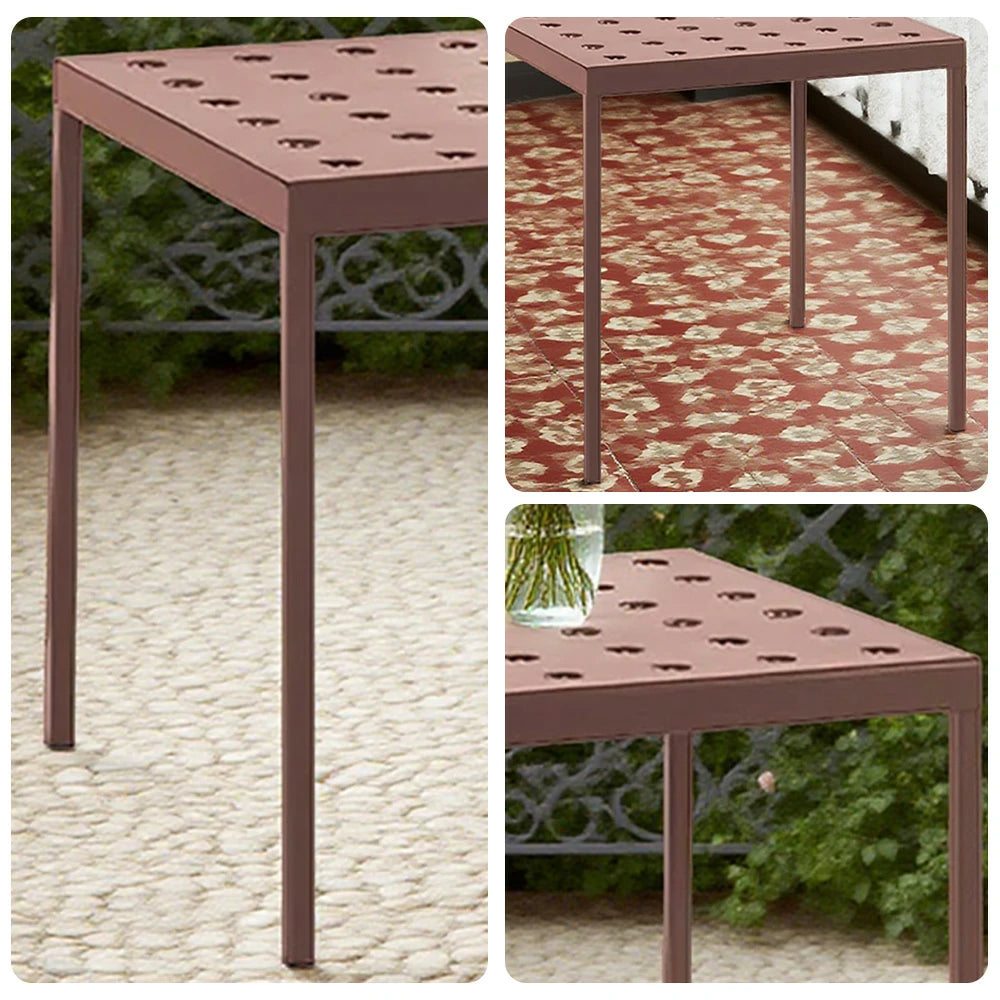 SOLARA Outdoor Aluminum Furniture Set - Weather-Resistant Table, Bench, Chair & Sofa - Red