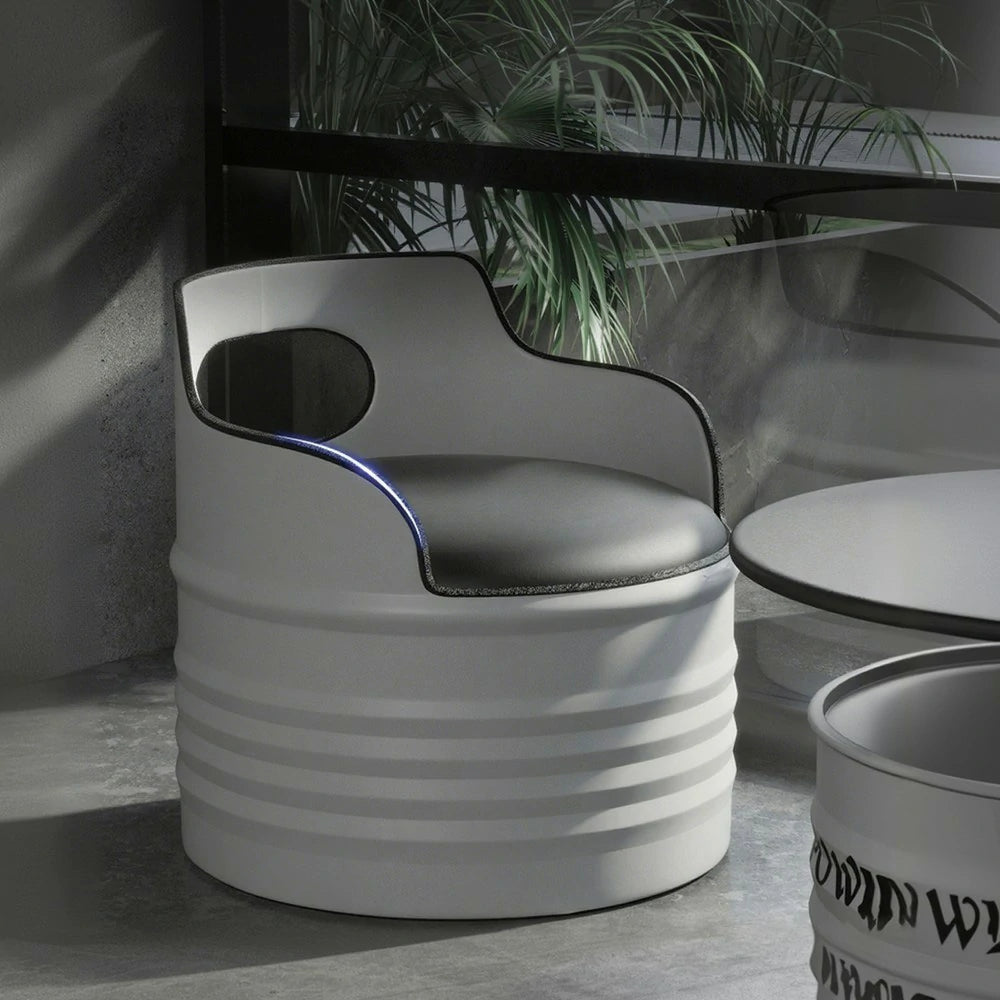 SOLARA Outdoor Chair High-Temperature Baked Rust-Resistant Finish, Thickened Iron Frame with PU Edge Protection, Stable & Durable Easy-Clean Design - White