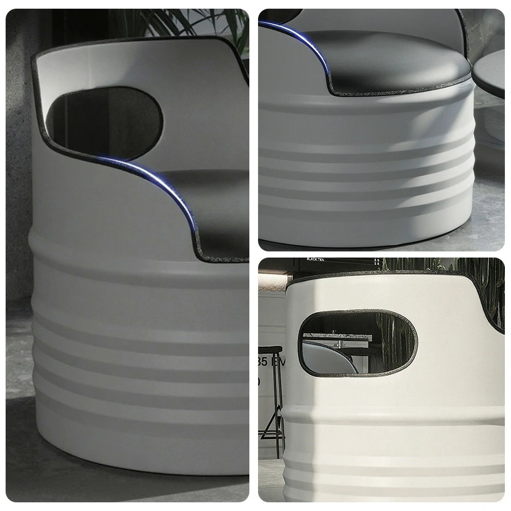 SOLARA Outdoor Chair High-Temperature Baked Rust-Resistant Finish, Thickened Iron Frame with PU Edge Protection, Stable & Durable Easy-Clean Design - White