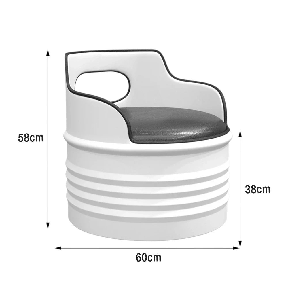SOLARA Outdoor Chair High-Temperature Baked Rust-Resistant Finish, Thickened Iron Frame with PU Edge Protection, Stable & Durable Easy-Clean Design - White