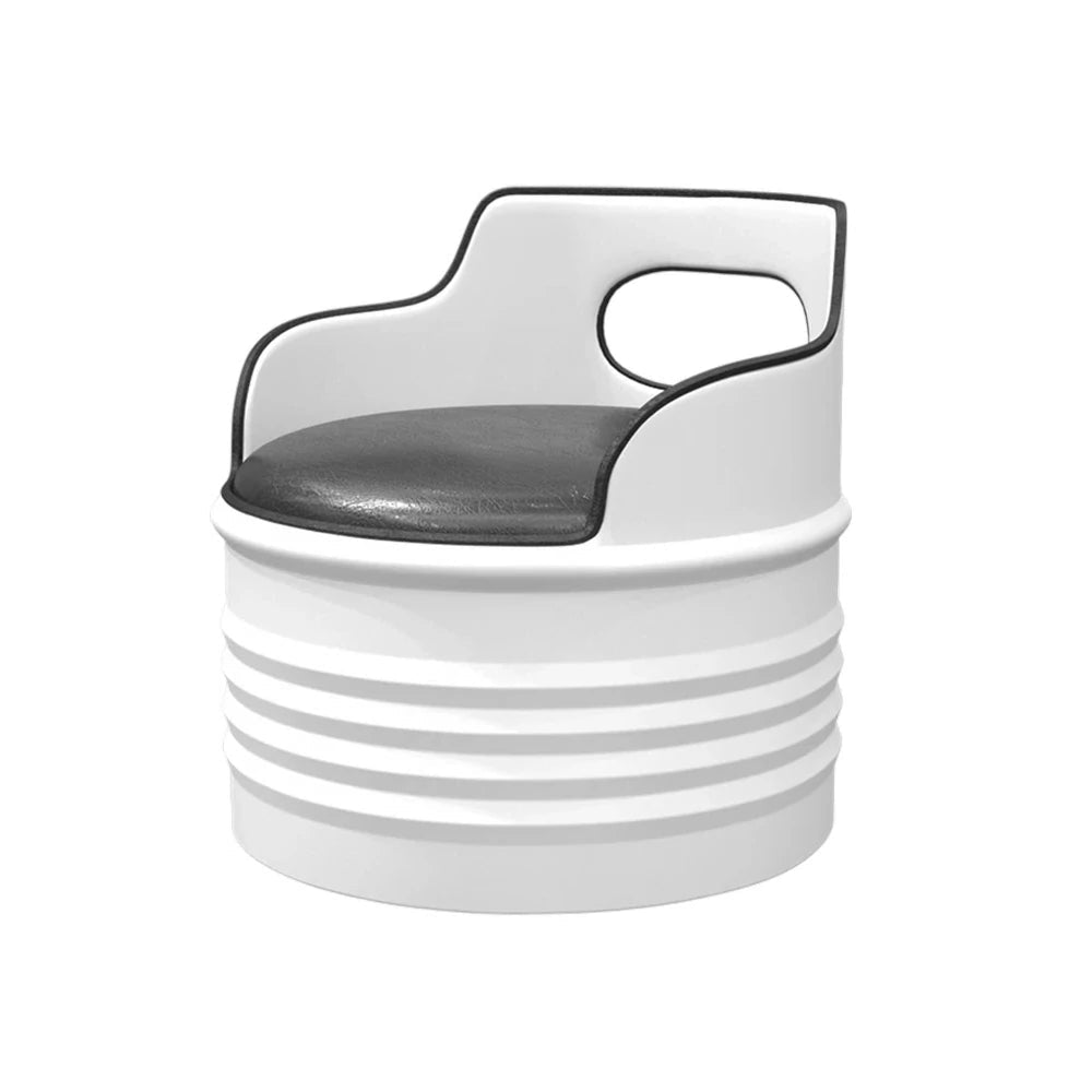 SOLARA Outdoor Chair High-Temperature Baked Rust-Resistant Finish, Thickened Iron Frame with PU Edge Protection, Stable & Durable Easy-Clean Design - White