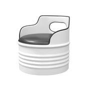 SOLARA Outdoor Chair High-Temperature Baked Rust-Resistant Finish, Thickened Iron Frame with PU Edge Protection, Stable & Durable Easy-Clean Design - White