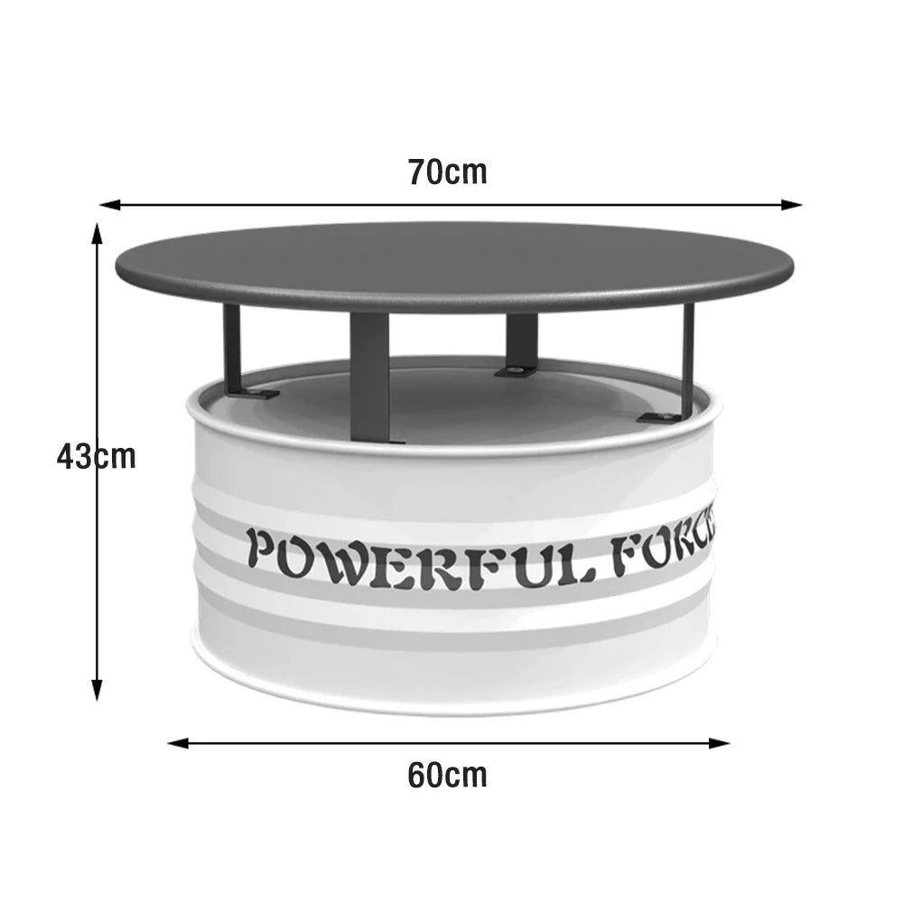 SOLARA Outdoor Table High-Temperature Baked Rust-Resistant Finish, Thickened Iron Frame with PU Edge Protection, Stable & Durable Easy-Clean Design - White