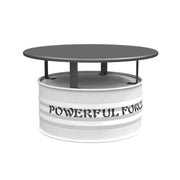 SOLARA Outdoor Table High-Temperature Baked Rust-Resistant Finish, Thickened Iron Frame with PU Edge Protection, Stable & Durable Easy-Clean Design - White