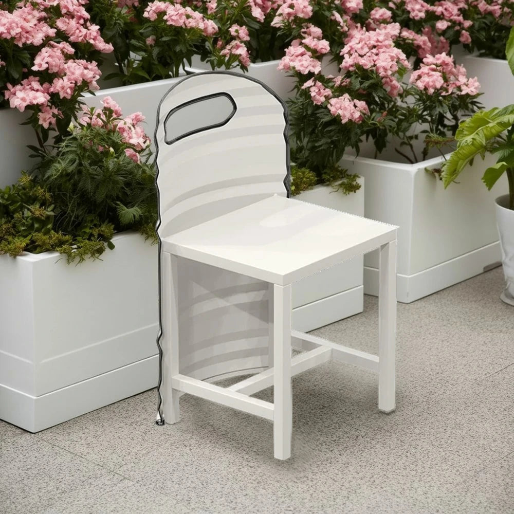 SOLARA Outdoor Chair Sturdy Iron Frame, Rust-Resistant Finish, PU Edge Trim, Safe and Durable Design - White