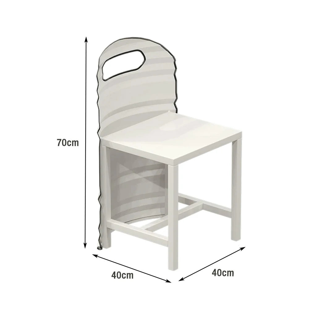 SOLARA Outdoor Chair Sturdy Iron Frame, Rust-Resistant Finish, PU Edge Trim, Safe and Durable Design - White