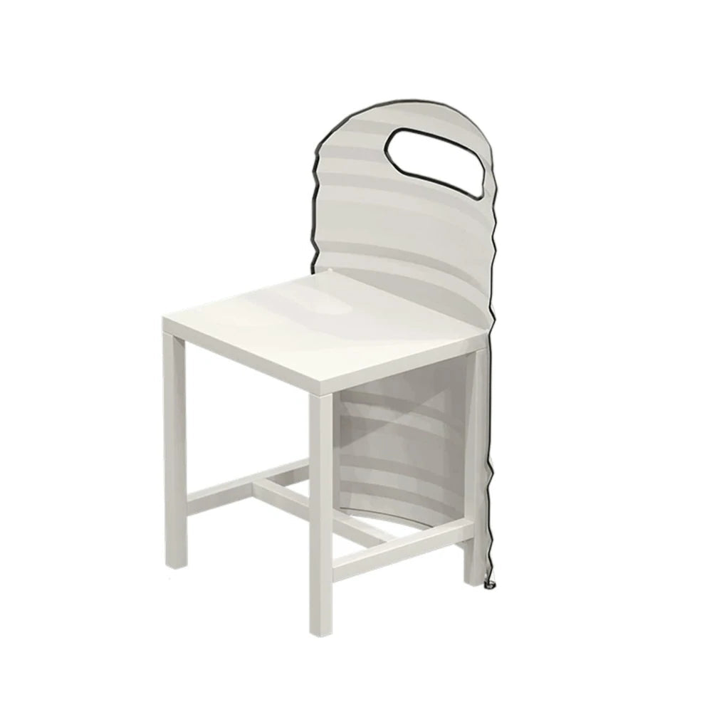 SOLARA Outdoor Chair Sturdy Iron Frame, Rust-Resistant Finish, PU Edge Trim, Safe and Durable Design - White