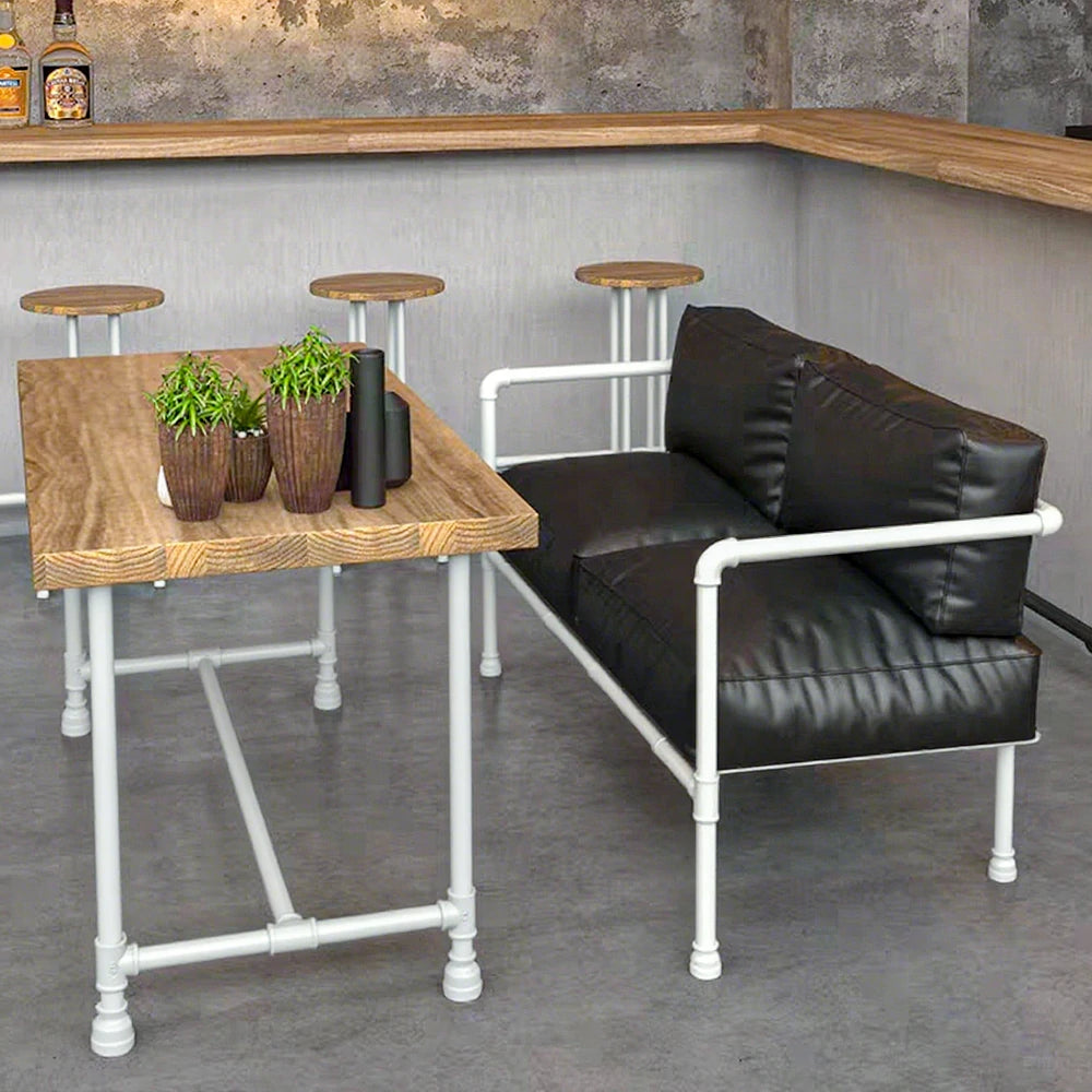 SOLARA Outdoor Chair 74/140cm High-Density Padded Seat, Thick Round-Tube Frame, Comfortable and Durable Design - Black