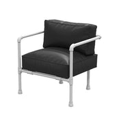SOLARA Outdoor Chair 74/140cm High-Density Padded Seat, Thick Round-Tube Frame, Comfortable and Durable Design - Black