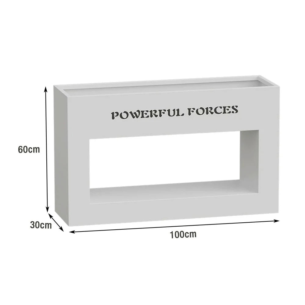 SOLARA Outdoor Planter Box 60/100/150cm Galvanized Steel Body, Rust-Resistant and Durable Design - White