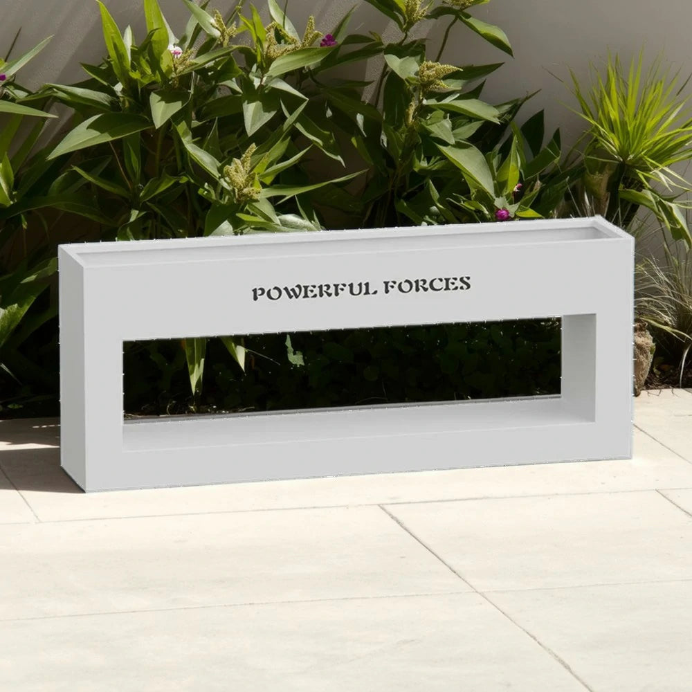 SOLARA Outdoor Planter Box 60/100/150cm Galvanized Steel Body, Rust-Resistant and Durable Design - White