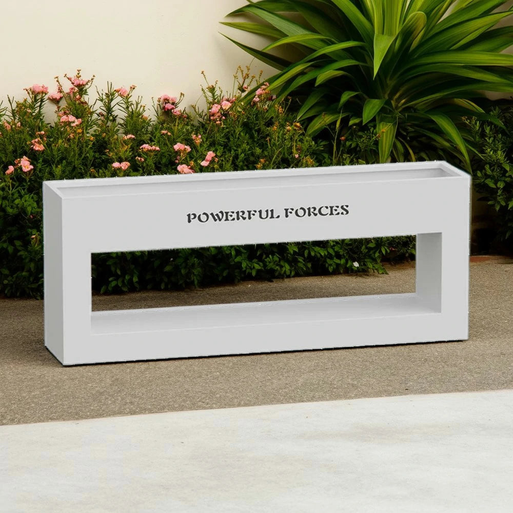 SOLARA Outdoor Planter Box 60/100/150cm Galvanized Steel Body, Rust-Resistant and Durable Design - White