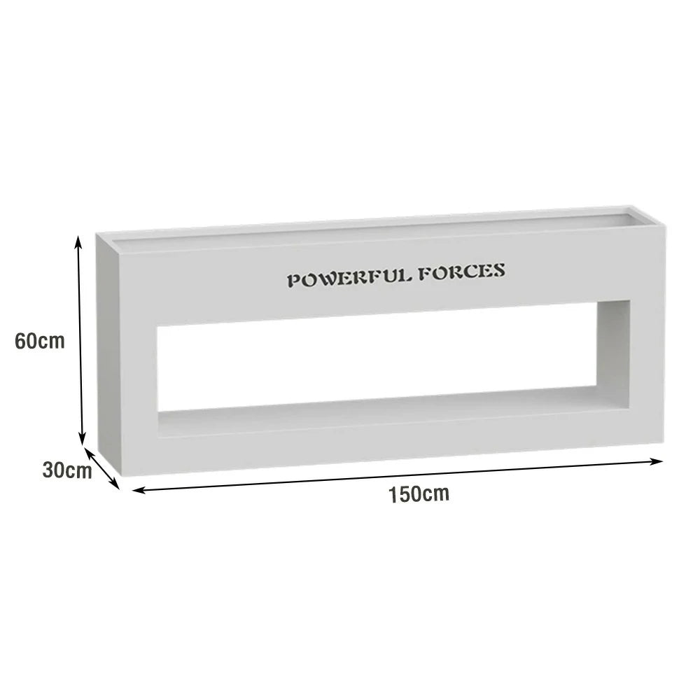 SOLARA Outdoor Planter Box 60/100/150cm Galvanized Steel Body, Rust-Resistant and Durable Design - White