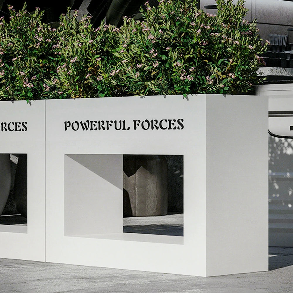 SOLARA Outdoor Planter Box 60/100/150cm Galvanized Steel Body, Rust-Resistant and Durable Design - White