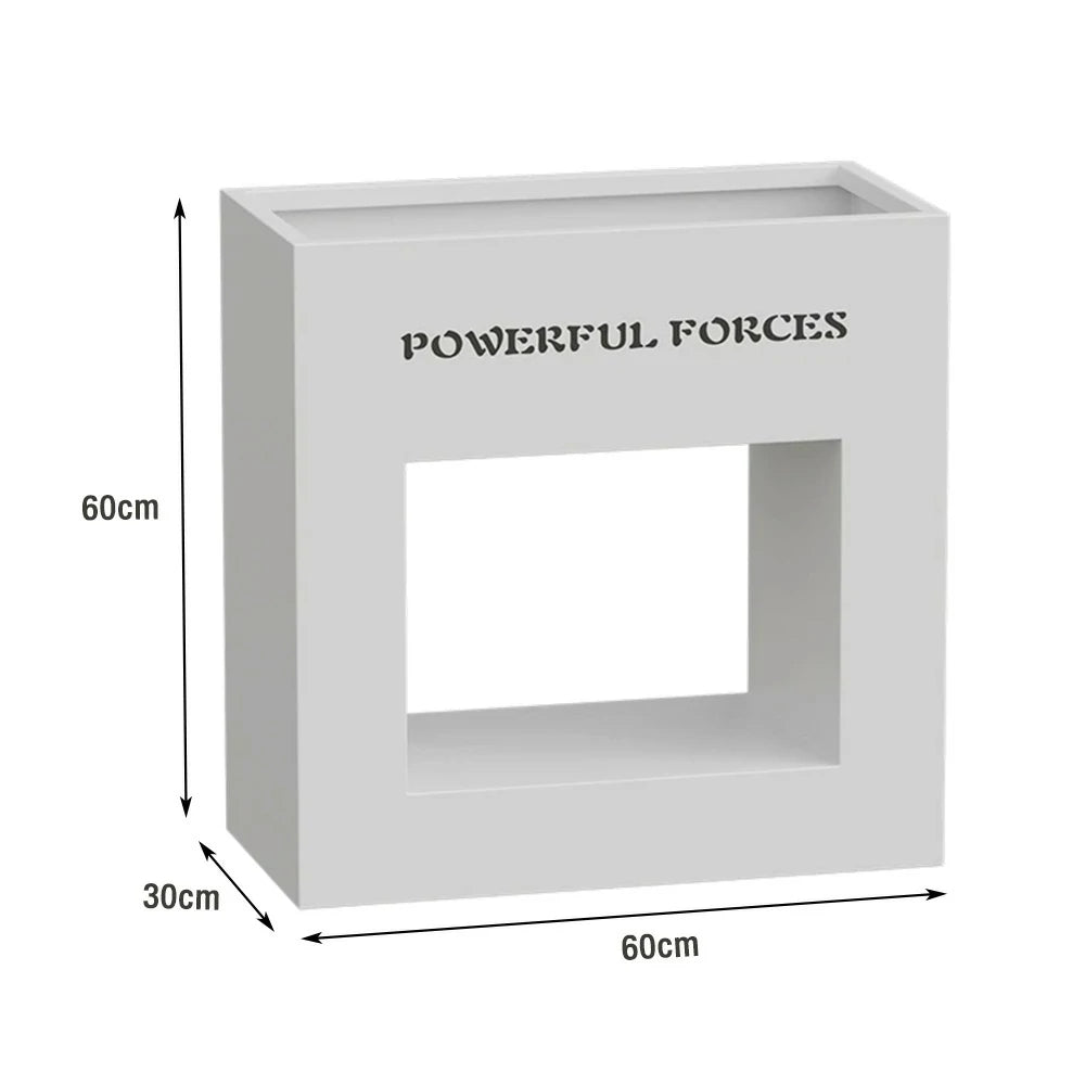 SOLARA Outdoor Planter Box 60/100/150cm Galvanized Steel Body, Rust-Resistant and Durable Design - White