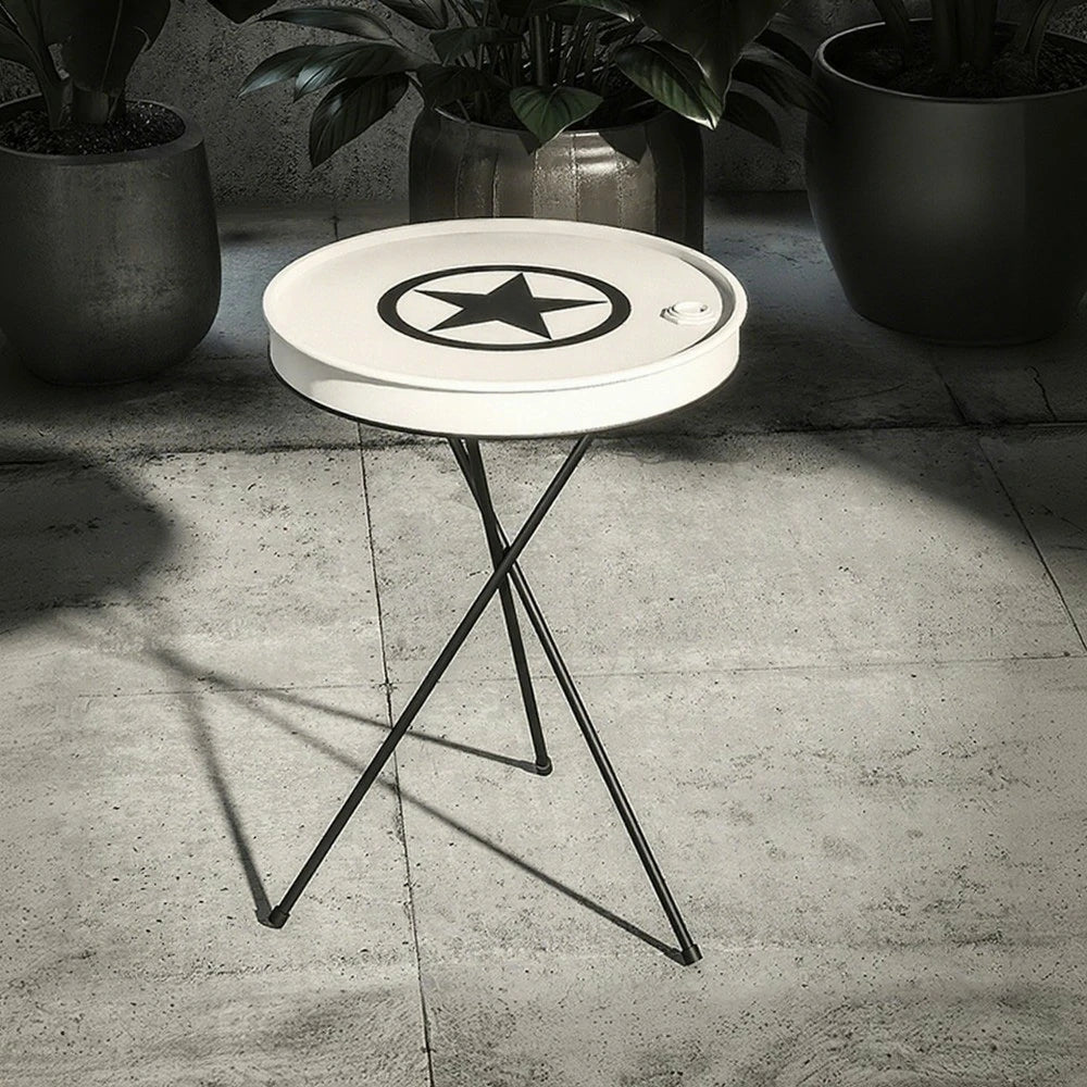 SOLARA Outdoor Table Non-Slip Foot Pads, Rust-Resistant Baked Finish, Comfortable and Easy-to-Clean Design - White