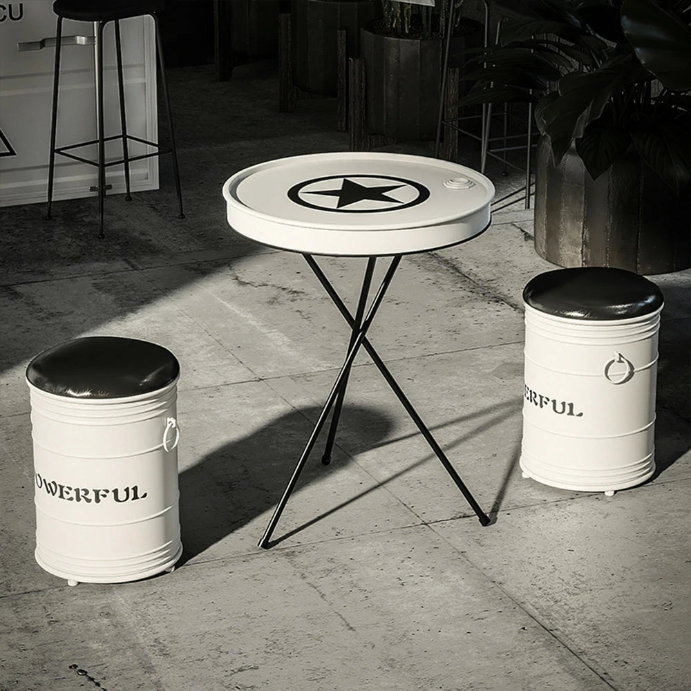 SOLARA Outdoor Table Non-Slip Foot Pads, Rust-Resistant Baked Finish, Comfortable and Easy-to-Clean Design - White