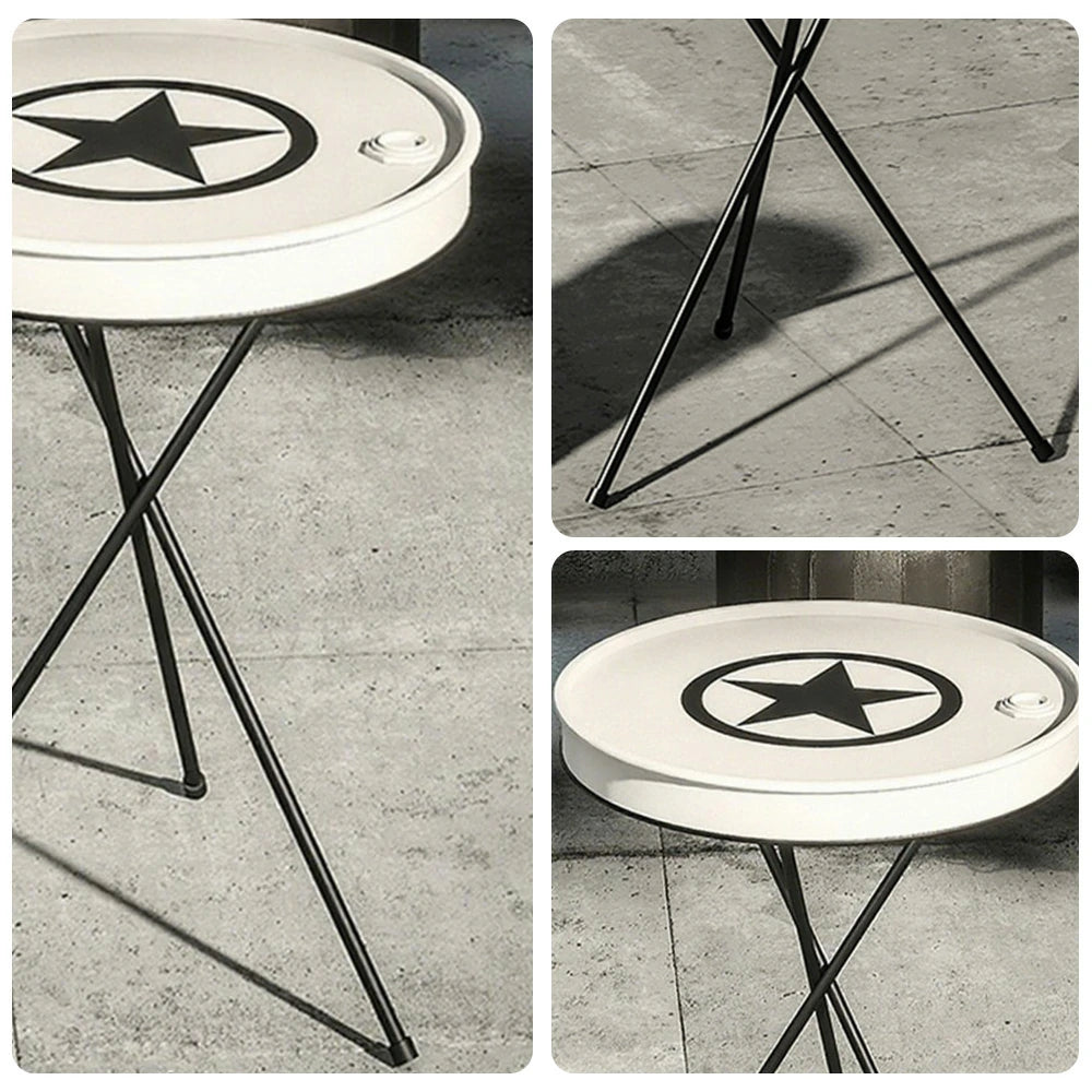 SOLARA Outdoor Table Non-Slip Foot Pads, Rust-Resistant Baked Finish, Comfortable and Easy-to-Clean Design - White