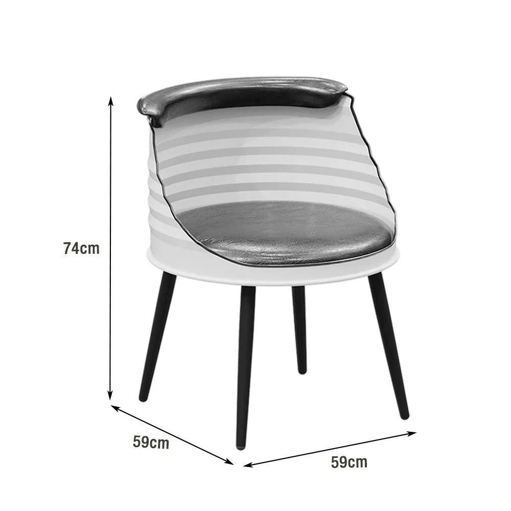 SOLARA Outdoor Chair High-Resilience Sponge Seat, Durable Oil-Drum Frame with Rust-Resistant Baked Finish - White and Black