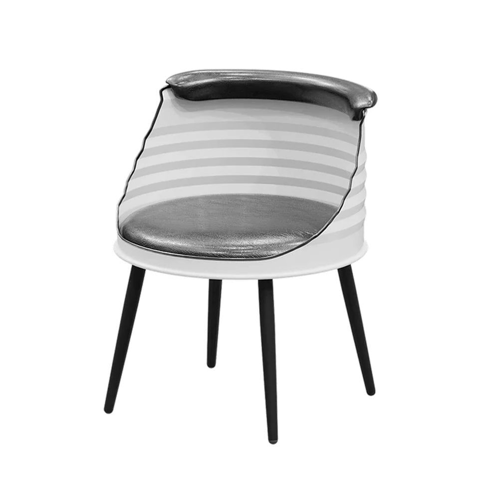 SOLARA Outdoor Chair High-Resilience Sponge Seat, Durable Oil-Drum Frame with Rust-Resistant Baked Finish - White and Black