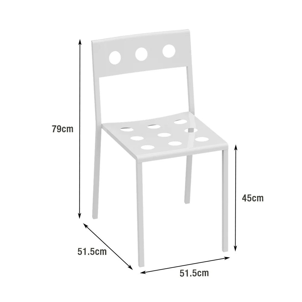 SOLARA Outdoor Chair Thickened Iron Frame for Stable Support, Rust-Resistant Baked Finish, Durable & Secure Design - White