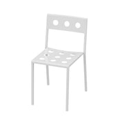 SOLARA Outdoor Chair Thickened Iron Frame for Stable Support, Rust-Resistant Baked Finish, Durable & Secure Design - White