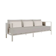 SOLARA Outdoor 3-Seater Sofa - Waterproof Fabric Cushions, Full Stainless Steel Frame, Rust-Resistant & Durable Patio Lounge - Beige