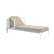 SOLARA Outdoor Single Sun Lounger - Minimalist Stainless Steel Frame, Waterproof Quick-Dry Cushion, Ergonomic Backrest Design for Patio Garden Poolside - Beige