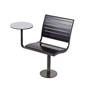 SOLARA Outdoor Aluminum Alloy Teak Chair with Tray - Black