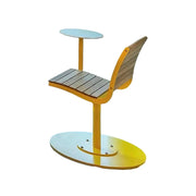 SOLARA Outdoor Aluminum Alloy Teak Chair with Tray - Yellow