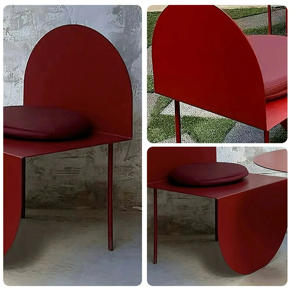 SOLARA Outdoor Aluminum Alloy Durable Rust-Resistant Table and Chairs - Red