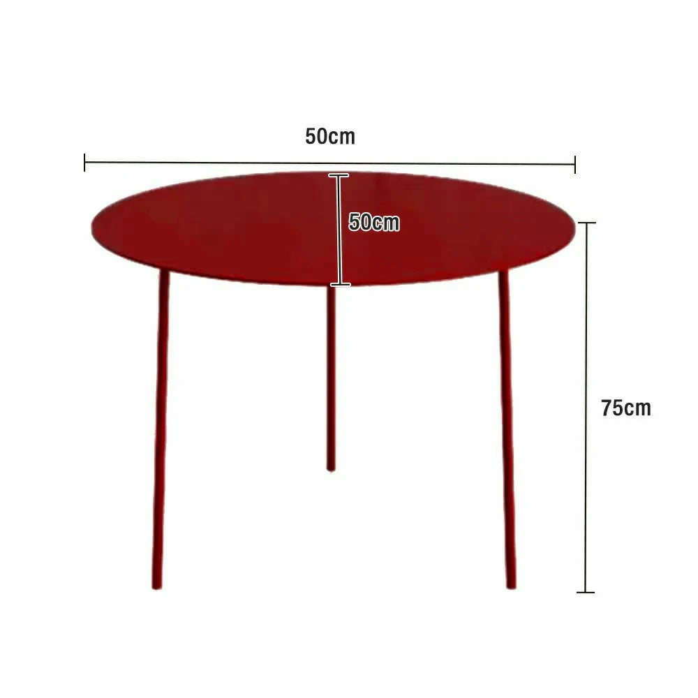 SOLARA Outdoor Aluminum Alloy Durable Rust-Resistant Table and Chairs - Red