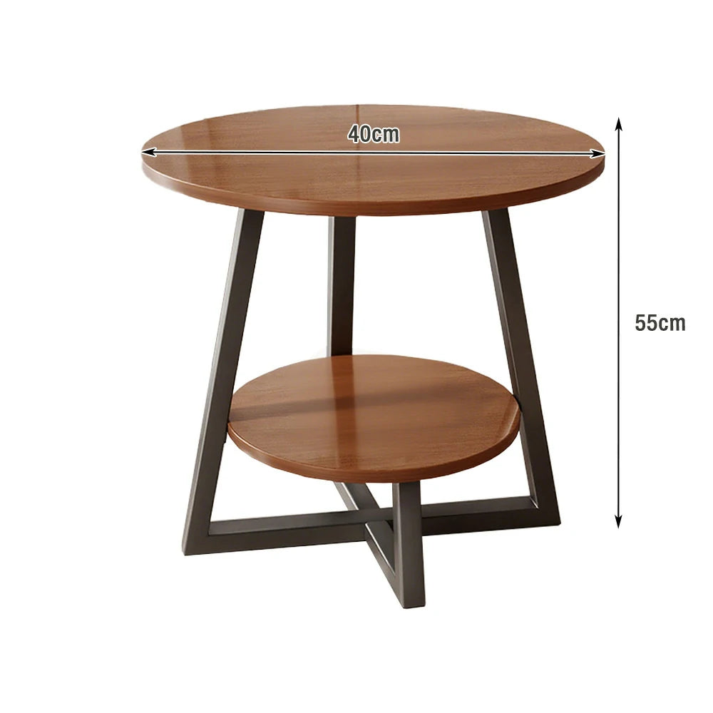 SOLARA Side Table, Golden Frame with Walnut Marble Top, Luxury Modern Design