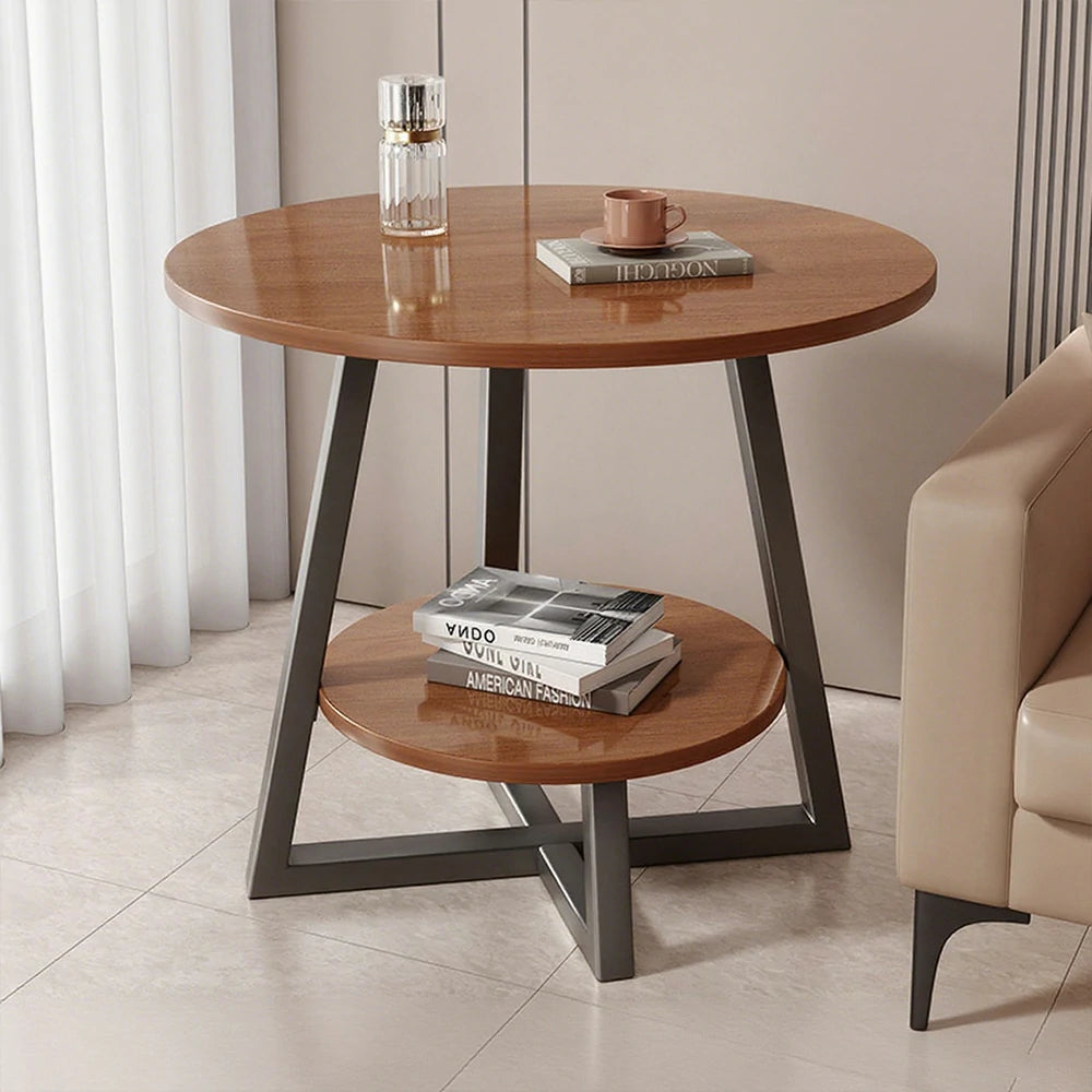 SOLARA Side Table, Golden Frame with Walnut Marble Top, Luxury Modern Design
