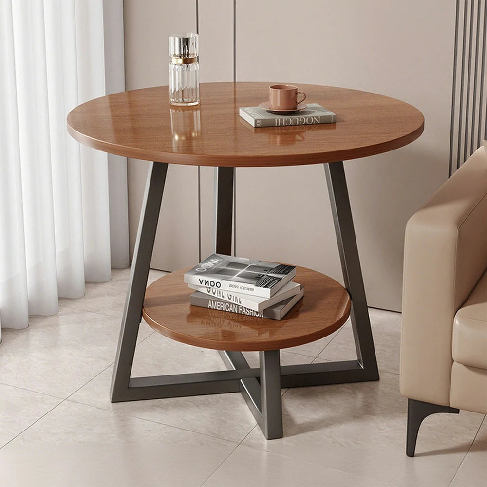 SOLARA Side Table, Golden Frame with Walnut Marble Top, Luxury Modern Design