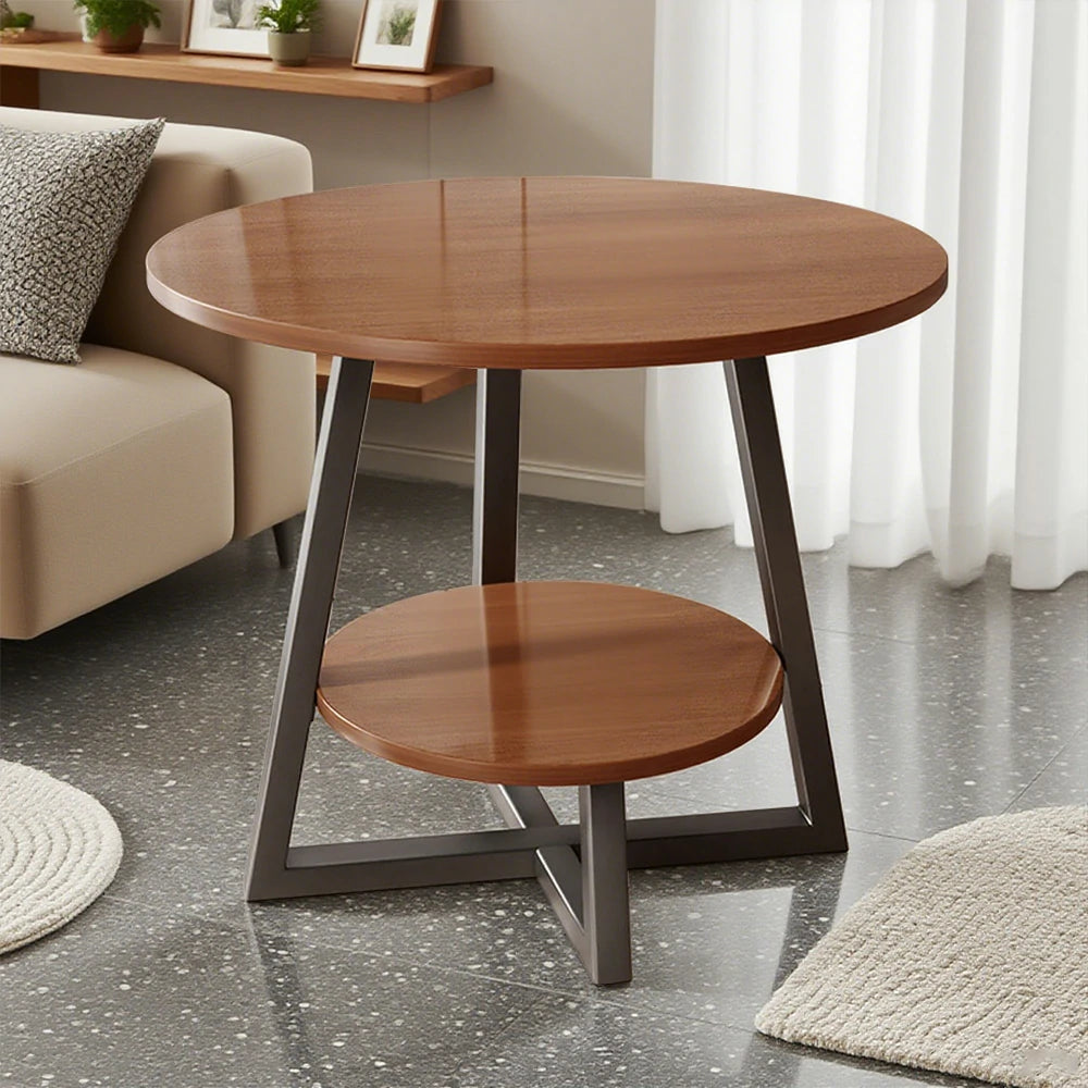 SOLARA Side Table, Golden Frame with Walnut Marble Top, Luxury Modern Design