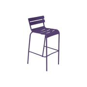 SOLARA Outdoor Bar Stool - Lightweight Aluminum Frame, Rust-Resistant Coating, Stacks Up to 6 Chairs, Perfect for Balcony, Patio & Dining Spaces - Purple
