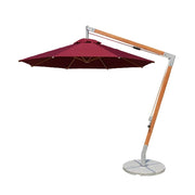 SOLARA Outdoor Patio Umbrella - 250/300cm Round Canopy Model Standard Version with Reinforced 8-Rib Design, Adjustable Cantilever Arm, Sunshade & Rain Protection - Red