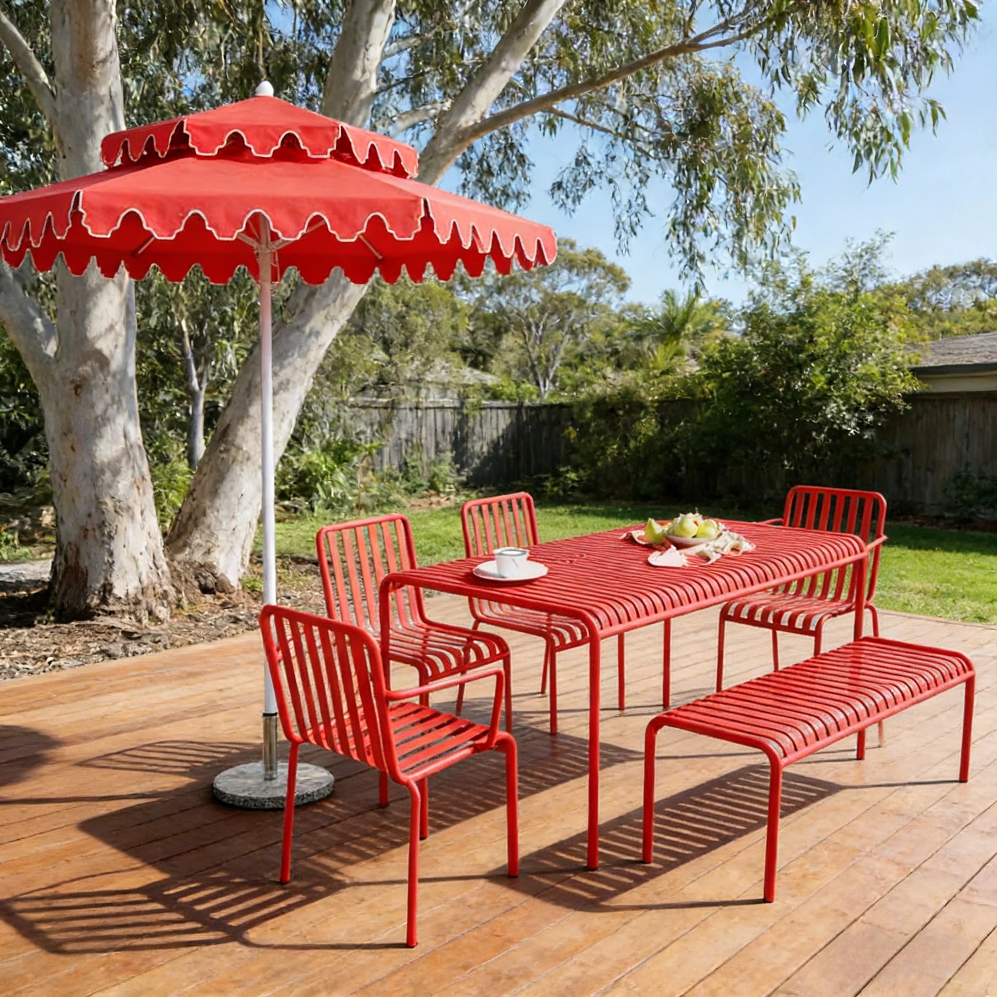 SOLARA Outdoor Iron Table/Bench/Chair/Sofa/Bar Stool - Red
