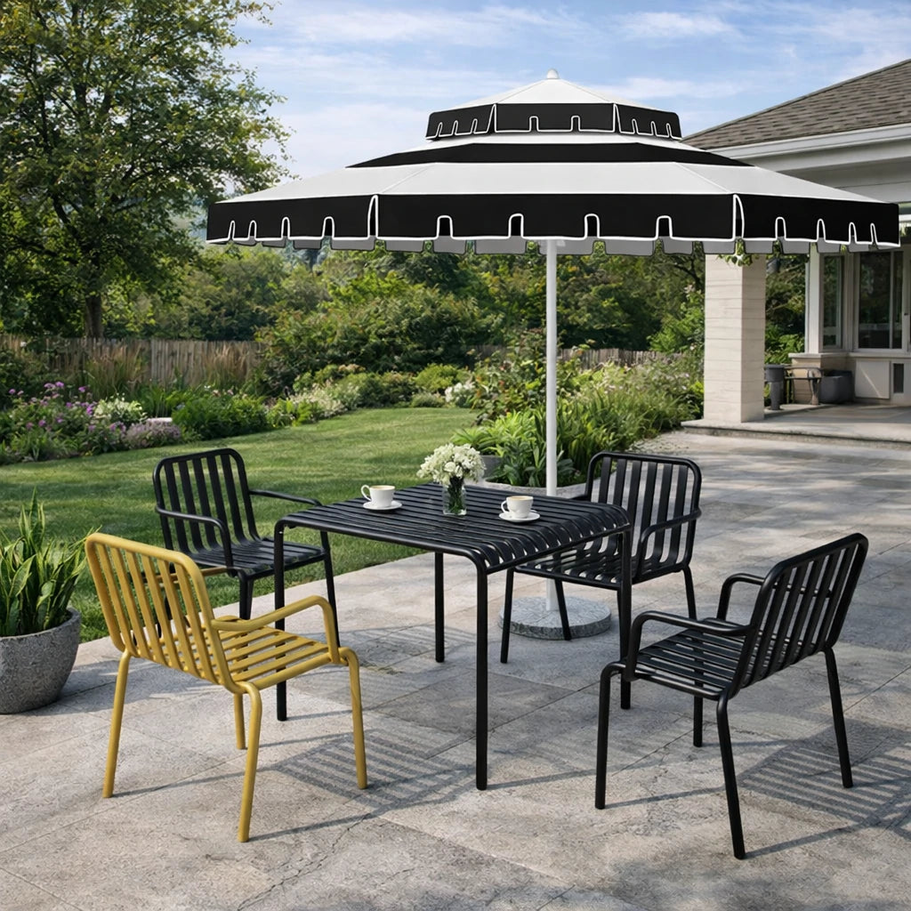 SOLARA Outdoor Iron Table/Bench/Chair/Sofa/Bar Stool - Black