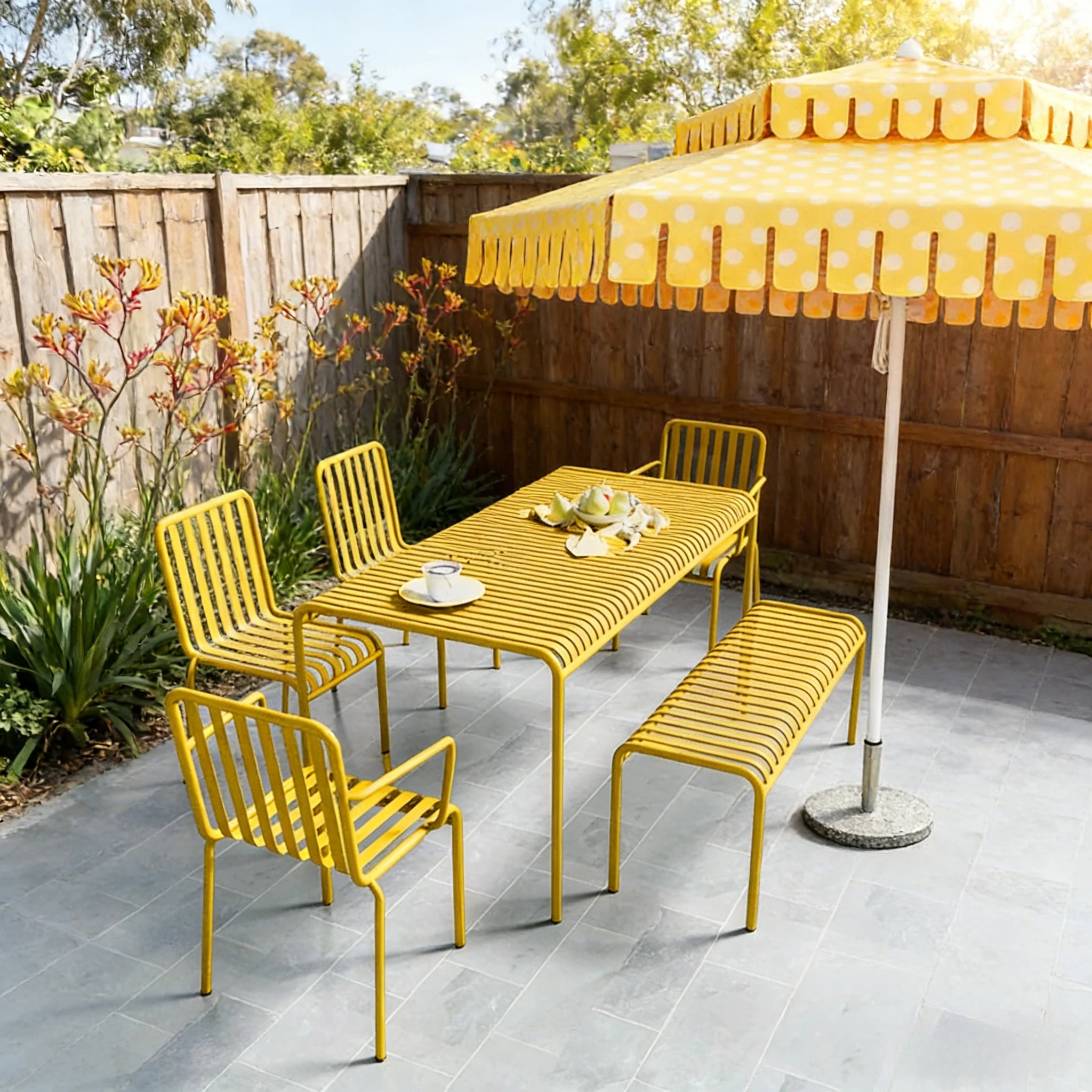 SOLARA Outdoor Iron Table/Bench/Chair/Sofa/Bar Stool - Yellow