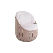SOLARA Outdoor Single Lounge Chair - Waterproof Fabric Cushion, High-Density Foam Filling, Aluminium Frame, UV-Resistant Patio Sofa - Beige