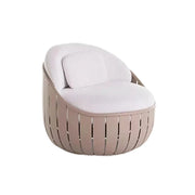 SOLARA Outdoor Single Sofa - Waterproof Fabric Cushion, High-Density Foam Filling, Aluminium Frame, UV-Resistant Lounge Chair - Taupe