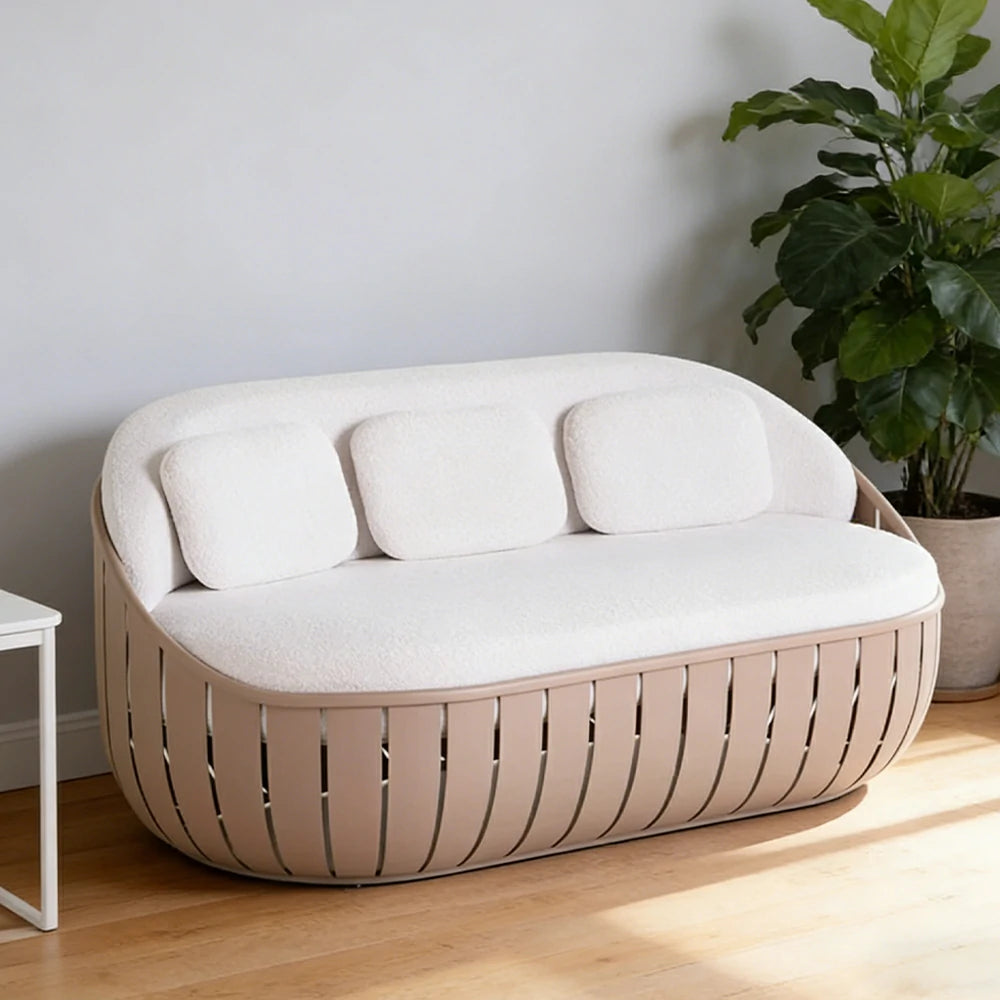SOLARA Outdoor 2/3-Seater Sofa - Waterproof Fabric Cushions, High-Density Foam, Aluminium Frame, UV-Resistant Patio Lounge - Taupe