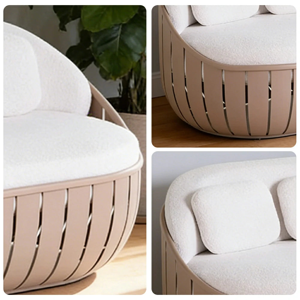 SOLARA Outdoor 2/3-Seater Sofa - Waterproof Fabric Cushions, High-Density Foam, Aluminium Frame, UV-Resistant Patio Lounge - Taupe