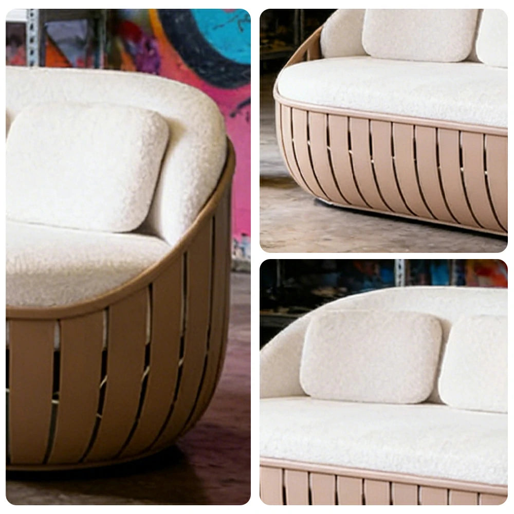 SOLARA Outdoor 2/3-Seater Sofa - Waterproof Fabric Cushions, High-Density Foam, Aluminium Frame, UV-Resistant Patio Lounge - Taupe