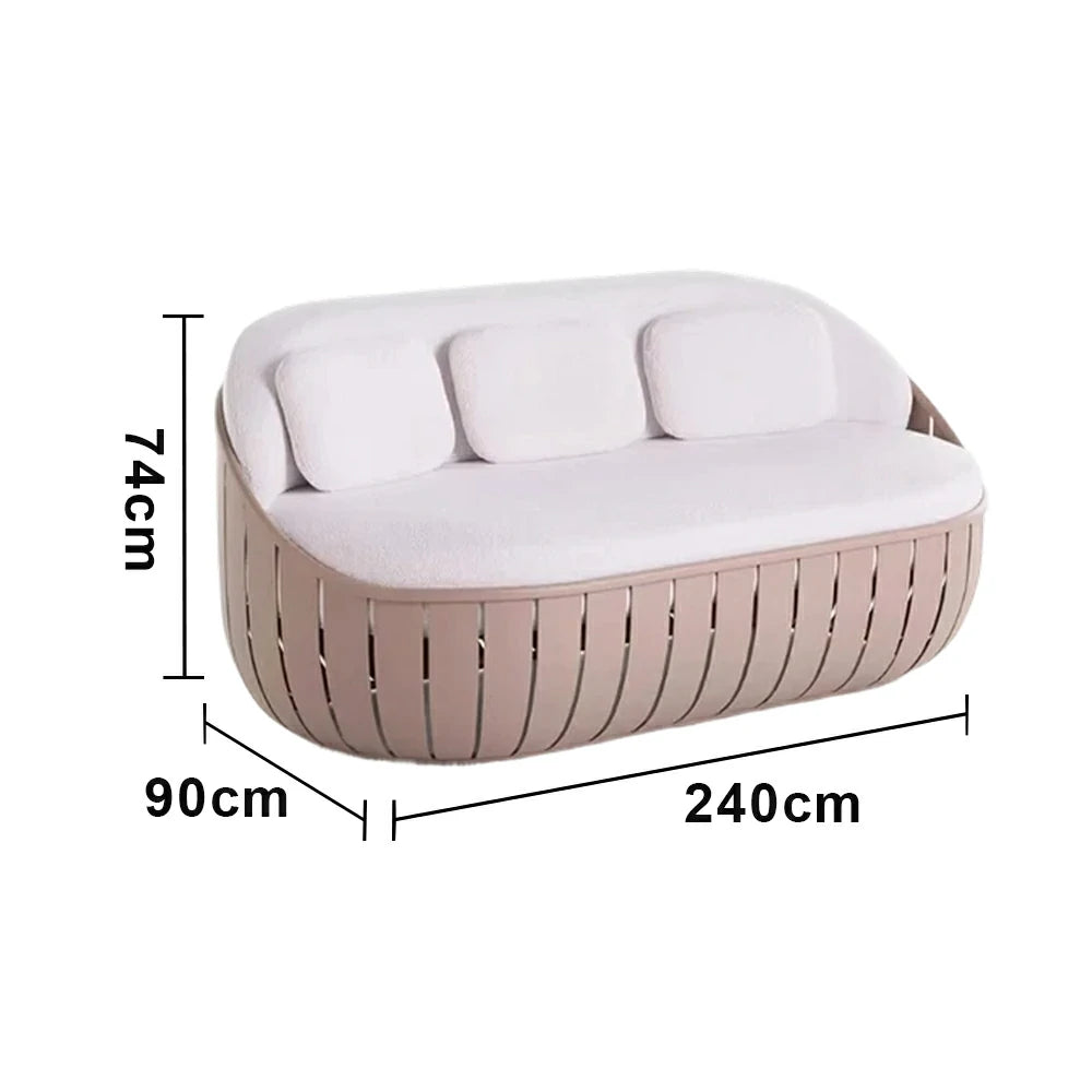 SOLARA Outdoor 2/3-Seater Sofa - Waterproof Fabric Cushions, High-Density Foam, Aluminium Frame, UV-Resistant Patio Lounge - Taupe