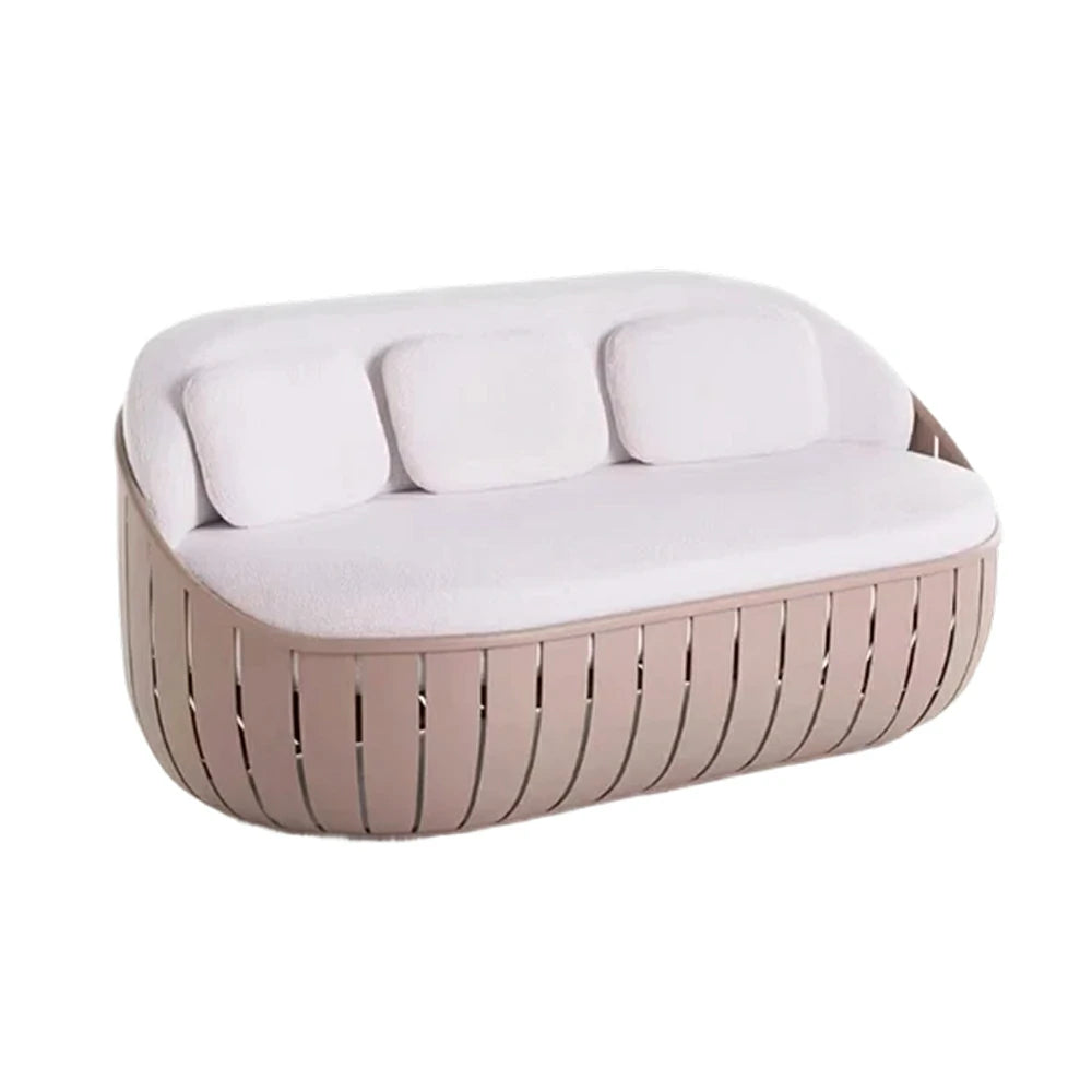 SOLARA Outdoor 2/3-Seater Sofa - Waterproof Fabric Cushions, High-Density Foam, Aluminium Frame, UV-Resistant Patio Lounge - Taupe