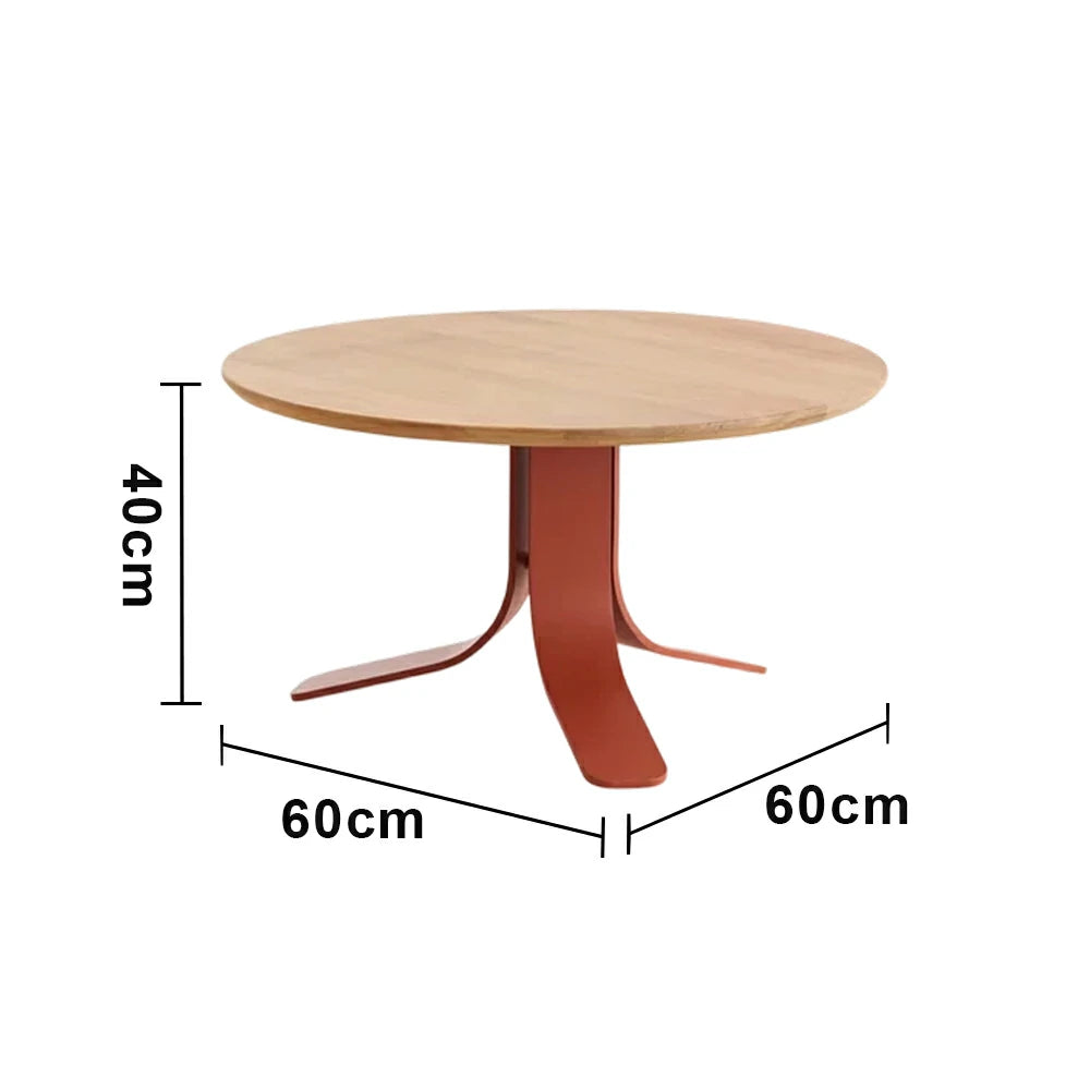 SOLARA Outdoor Round Coffee Table - Solid Teak Wood Top, Aluminium Alloy Base, Weather-Resistant Modern Patio Design - Natural